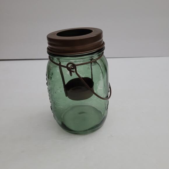 Green Rustic Mason Jar Candle Holder - Picture 4 of 12
